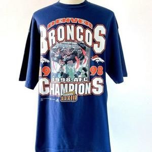 90S Denver Broncos NFL Football T-Shirt 1998 AFc Champions Shirt
